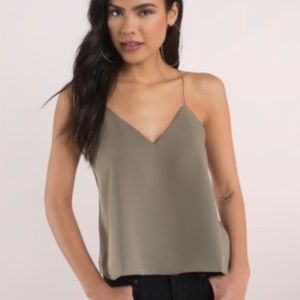 TOBI backless olive green tank top